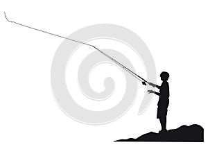 Fisherman with rod