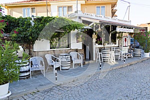 Fisherman`s arrangement on a outside terrace