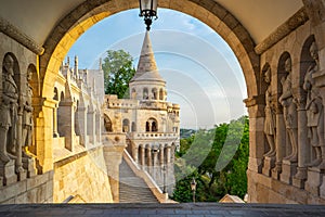 Fisherman`s Bastion in Budapest city, Hungary