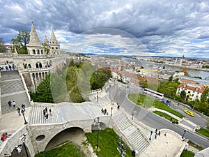 View from Fisherman`s bastion, old town, Budapest, Hungary