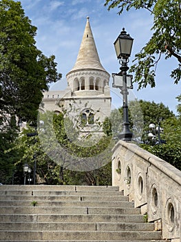Fisherman s Bastion is a terrace on the Buda bank of the Danube in Budapest
