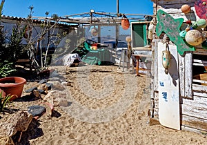 Fisherman\'s house with and fishing gear - Punta de Jandia Fuerteventura