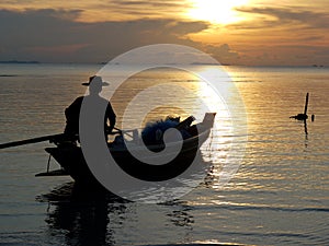 Fisherman's silhouette