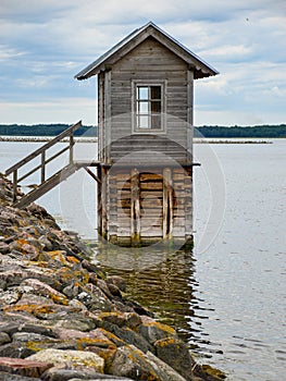 Fisherman`s wooden house