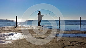 A fisherman on the sea