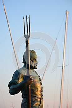 Fisherman statue by Lake Balaton in Balatonfured photo