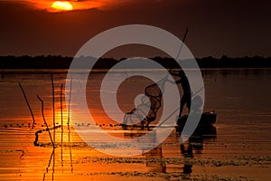 Fisherman at sunset