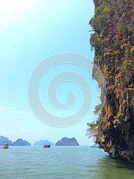 Cliff "Koh Tapoo, Ao Phang Nga" on island in Thailand.