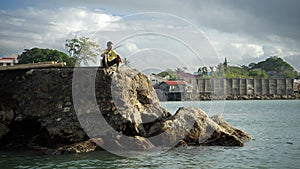 Fisherman on a wharf