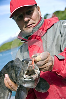 Fisherman with wolffish