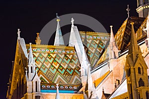Fishermans Bastion - Budapest at night with colors