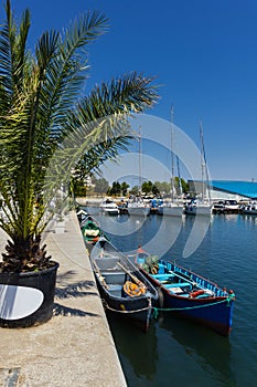 Fishermans boats in Tomis harbor photo