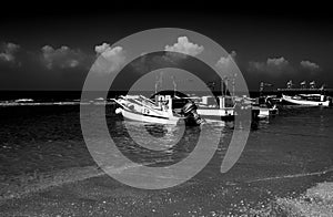 Fishermen boat at the small port of Givat Olga Hadera Israel