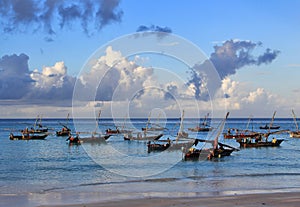 Fishermen boats in Kizimkazi, Zanzibar