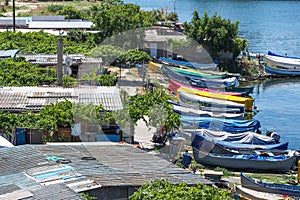 Fishermen boats near Mangalia city Romania