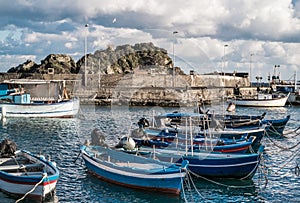 Fishermen boats at the port of Aci Trezza