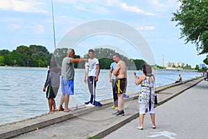 Fishermen enjoying the trophy