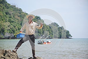 Fishermen are fishing for their livelihood. photo