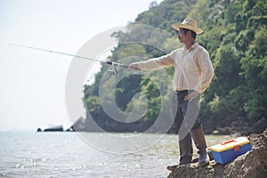 Fishermen are fishing for their livelihood. photo