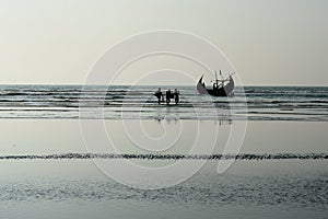 The Sampan Boats in Cox`s Bazar, Bangladesh photo