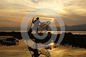 Fishermen on Inle Lake in Myanmar (burma)