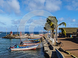 Port in Hanga Roa on Easter Island, Chile