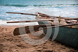 Fishermen`s boat on the beach
