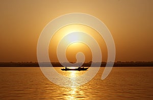 Fishermen's Boat at Sunset