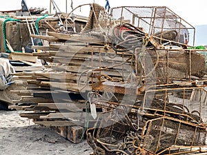 Fishermen`s hut for fishing tools