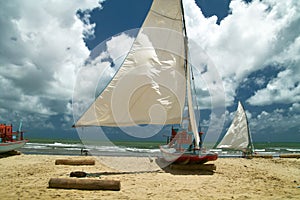 Fishermen's sailing boats, brazil