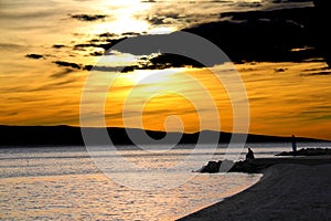 Fishermen in the sunset