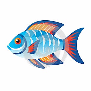 Fishermen vector pink and purple fish japan blue tail guppy green discus simple fish illustration giant trevally vector