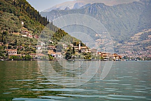 Lake Iseo, fishermen village Peschiera Maraglio on Monte Isola, Italy. photo