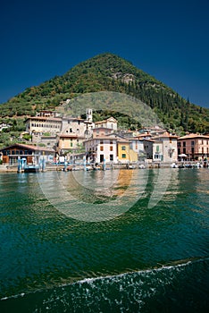 Lake Iseo, fishermen village Peschiera Maraglio on Monte Isola, Italy. photo