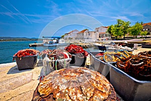 Fishermen village of Veli Rat waterfront view