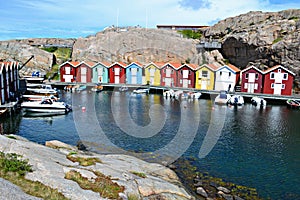 Fishermens houses in Sweden photo