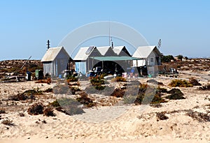 Fishermens` Huts On Ilha De Barreta Portugal