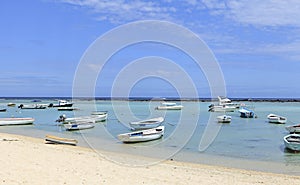 Fishers boats at mauritius island