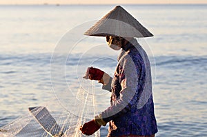 Fisherwoman in Vietnam