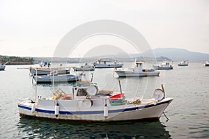 Fishery harbor with boats