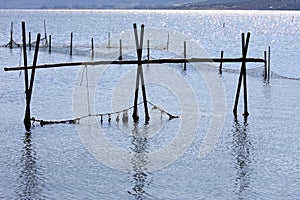 Fishery nets in Lago di Varano, Italy