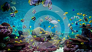 Fishes and coral, underwater life