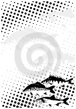 Fishes dots poster background