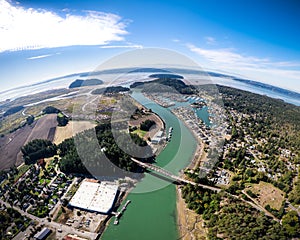 Fisheye Aerial View of La Connor Washington