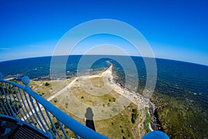 fisheye lens view of the island of Hiiumaa in Estonia from light