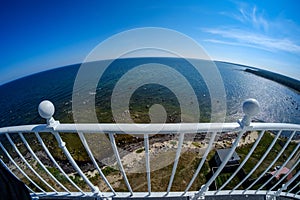 fisheye lens view of the island of Hiiumaa in Estonia from light