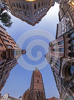 Fisheye view of Hannover old city