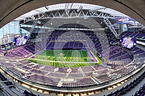 Fisheye View of Minnesota Vikings US Bank Stadium in Minneapolis