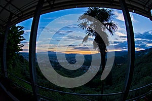 Fisheye view from Montecatini Alto near Florence which is a good viewpoint toward west Tuscany