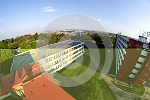 Fisheye wide view from Strahov dormitories